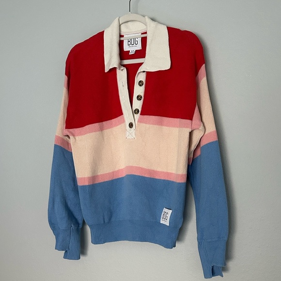 BDG Rena Colorblock Collared Rugby Polo Sweater sz S - Picture 5 of 5